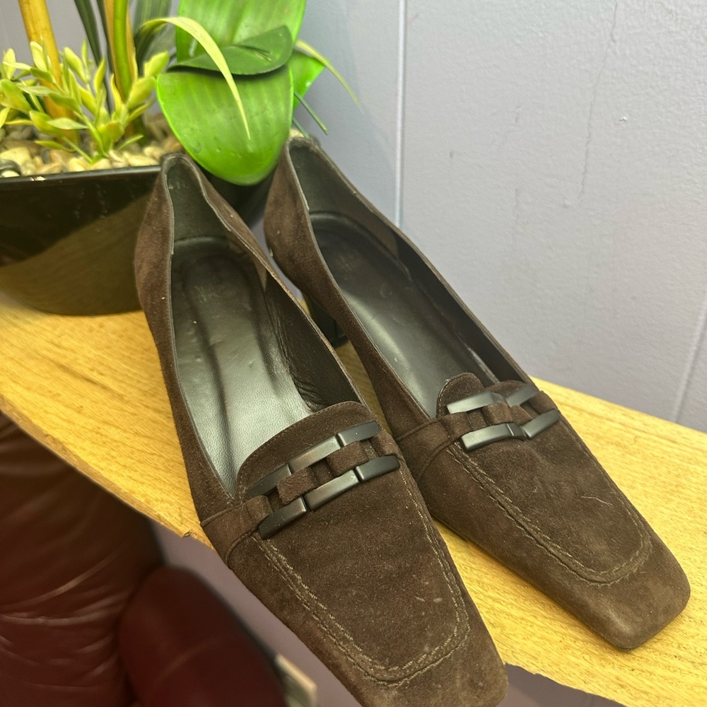Stuart Weitzman Brown Suede Loafers
